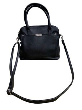 Roots Black Leather Satchel with Detachable Strap